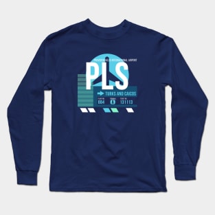 Turks and Caicos (PLS) Airport // Sunset Baggage Tag Long Sleeve T-Shirt